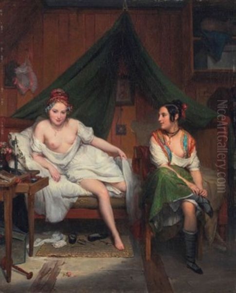 The Attendant Oil Painting by Jean Augustin Franquelin