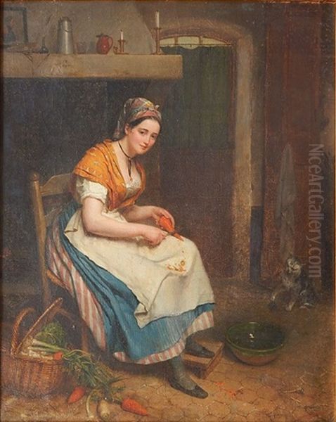 Preparing The Meal by Jean Augustin Franquelin