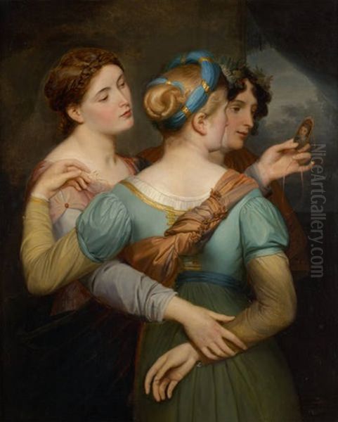 Le Choix Du Pretendant Oil Painting by Jean Augustin Franquelin