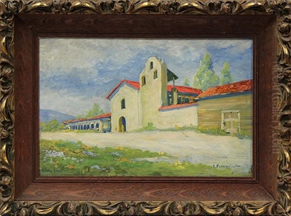 Mission Santa Inez Oil Painting by Eugene Pierre Franquinet