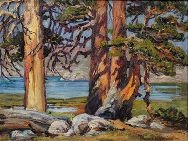 Landscape With Redwoods, Five Lakes Basin, Sierra Nevada, California Oil Painting by Eugene Pierre Franquinet