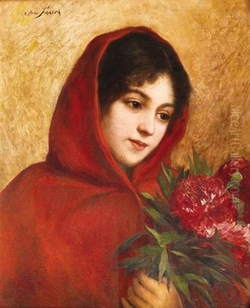 Jeune Fille Au Bouquet by Jose Frappa