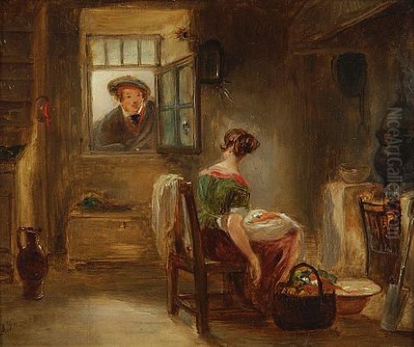 The New Suitor Oil Painting by Alexander Fraser the Elder