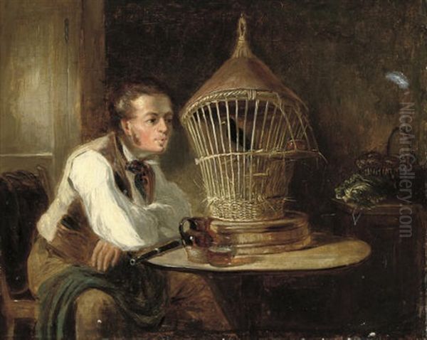 Whistling A Happy Tune Oil Painting by Alexander Fraser the Elder