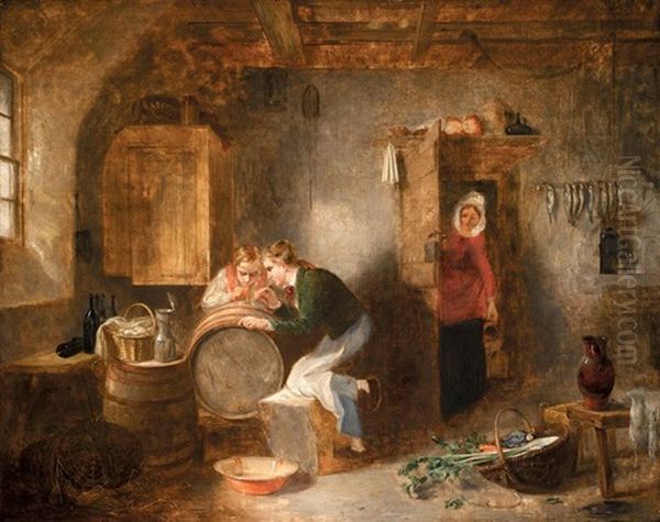 Tapping An Ale Barrel Oil Painting by Alexander Fraser the Elder