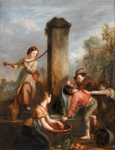 The Pump Well Oil Painting by Alexander Fraser the Elder