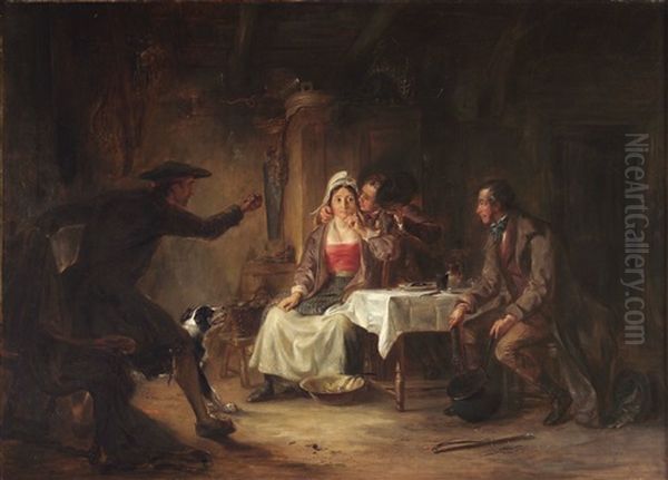 Get Up And Bar The Door Oil Painting by Alexander Fraser the Elder