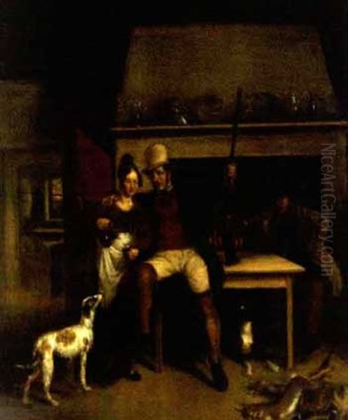 Gamekeeper's Sweetheart Oil Painting by Alexander Fraser the Elder