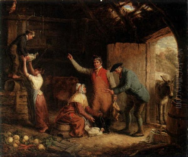 The Poultry Buyer Oil Painting by Alexander Fraser the Elder