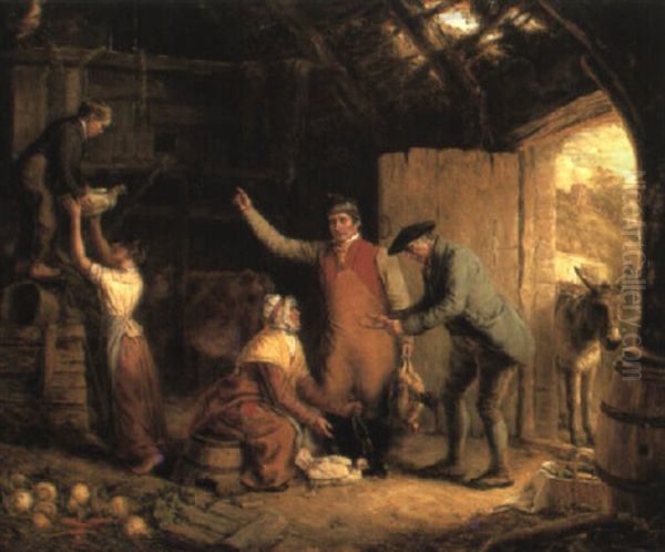 The Poultry Buyer Oil Painting by Alexander Fraser the Elder