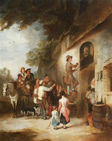 The Village Signwriter Oil Painting by Alexander Fraser the Younger