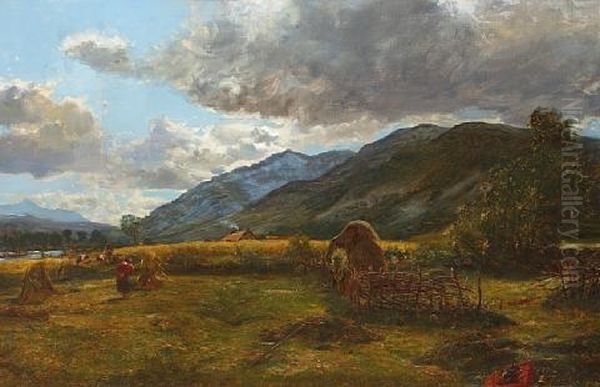 Haymaking Oil Painting by Alexander Fraser the Younger