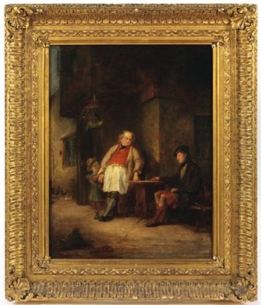 La Halte Devant Une Taverne Oil Painting by Alexander Fraser the Younger