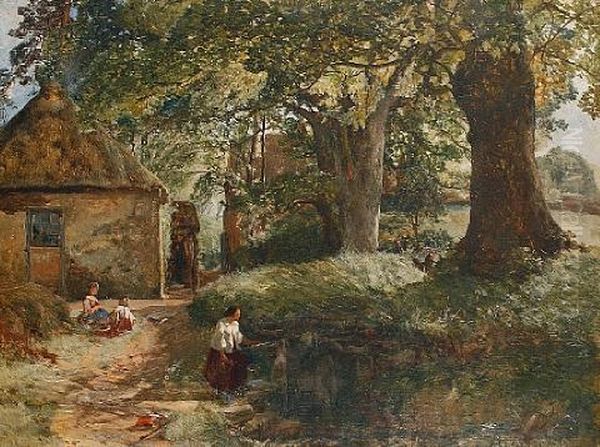 The Farm Well Oil Painting by Alexander Fraser the Younger