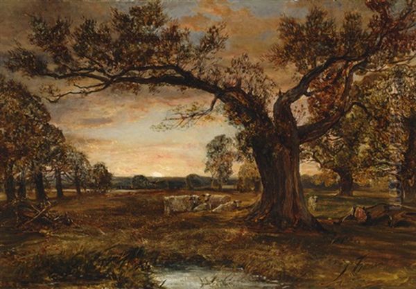 Sunset In October Oil Painting by Alexander Fraser the Younger