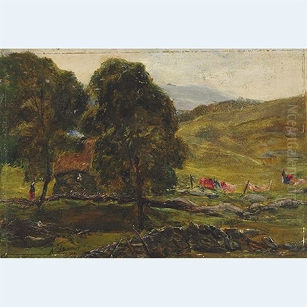 Highland Cottage Oil Painting by Alexander Fraser the Younger