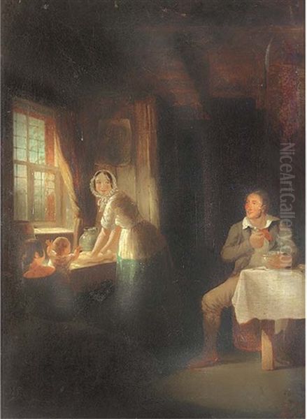 Kneading The Dough Oil Painting by Alexander Fraser the Younger