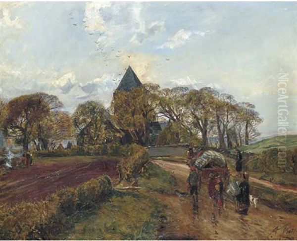 Spring Time After A Shower: Tinkers On The Tramp Oil Painting by Alexander Fraser the Younger