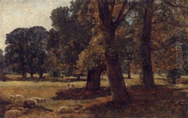 Sketch In Stoke Park Oil Painting by Alexander Fraser the Younger