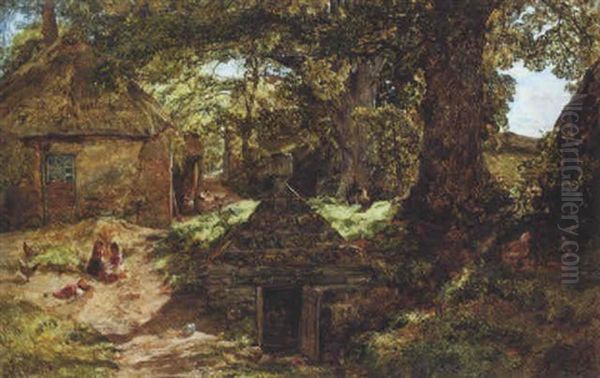 Queen Mary's Well, Barncluith Oil Painting by Alexander Fraser the Younger