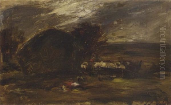 Haymaking Oil Painting by Alexander Fraser the Younger