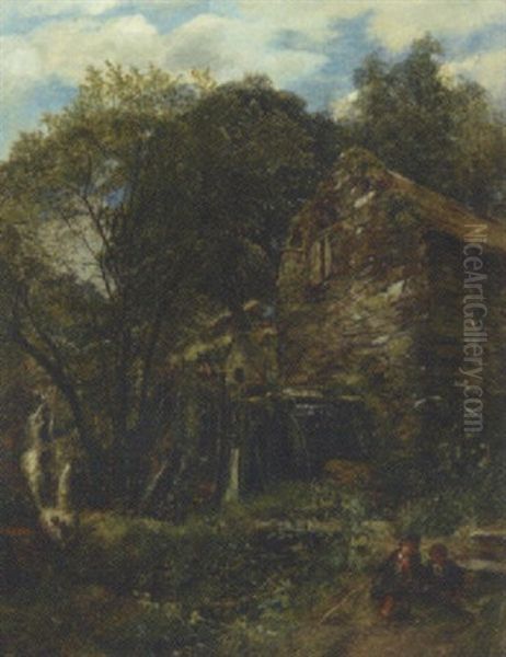 Waldmuhle Oil Painting by Alexander Fraser the Younger