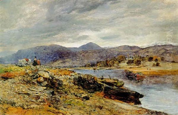 Boating On A River Oil Painting by Alexander Fraser the Younger