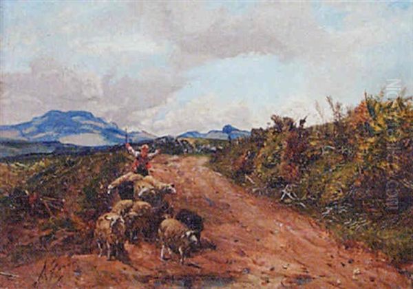 The Hill Road Oil Painting by Alexander Fraser the Younger