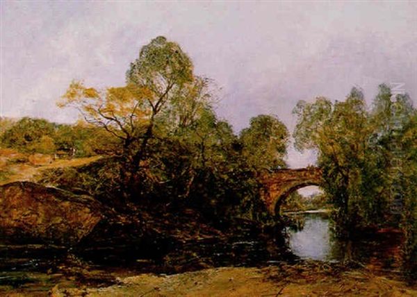 Vicar's Bridge On The Devon, Perthshire Oil Painting by Alexander Fraser the Younger