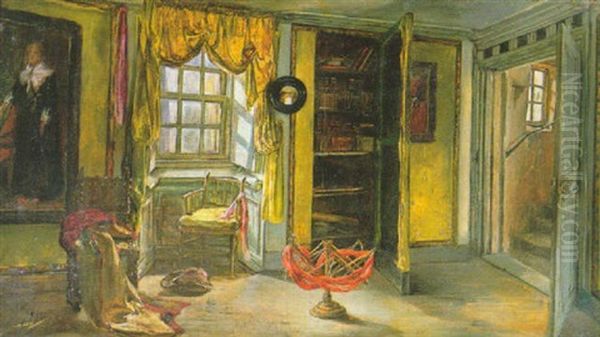 The Yellow Room At Barncluith Oil Painting by Alexander Fraser the Younger