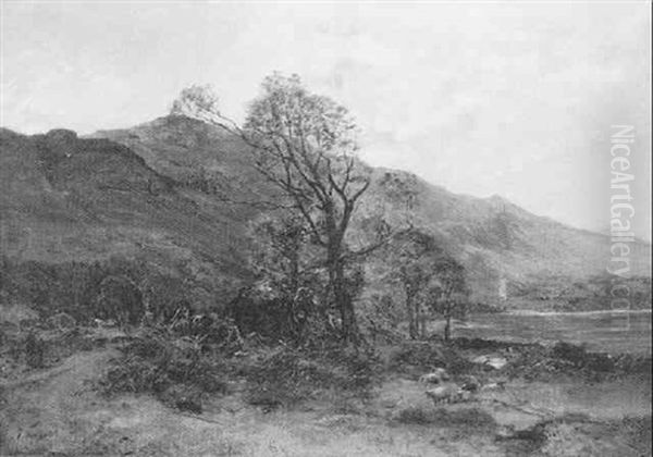 Rest By A Loch Oil Painting by Alexander Fraser the Younger