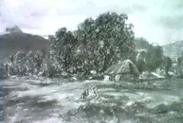 Resting In A Hay Field Oil Painting by Alexander Fraser the Younger