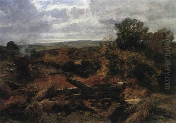 Autumn Among The Surrey Hills Oil Painting by Alexander Fraser the Younger