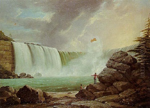 Falls Of Niagara, Canada View Oil Painting by Charles Fraser