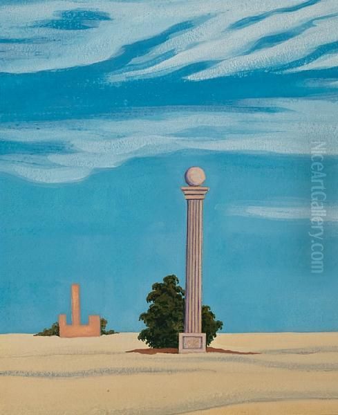 Desert Monument Oil Painting by George Copeland Ault