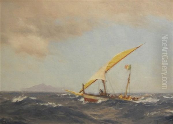 A Fishing Boat Off The Isle Of Palma Oil Painting by John Fraser