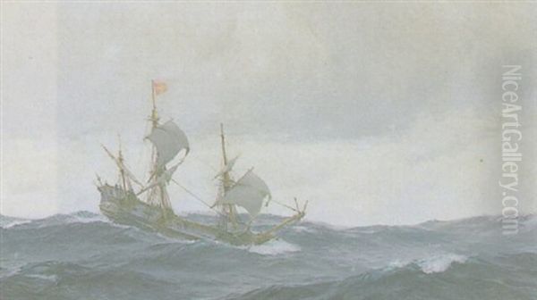 Vasco Da Gama Rounding The Cape Oil Painting by John Fraser