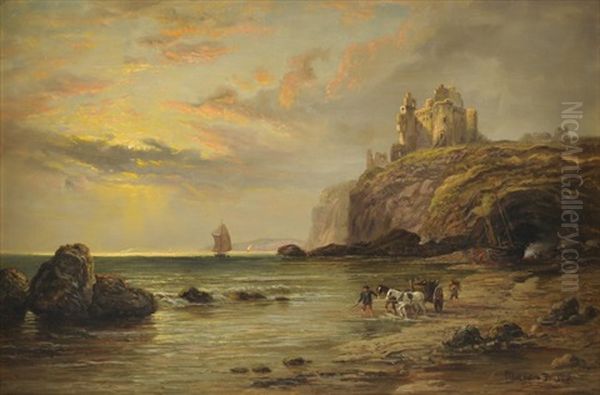 Castle On The Cliff Oil Painting by Malcolm Fraser