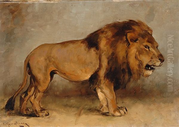 Lion Oil Painting by Hendrik Frauenfelder