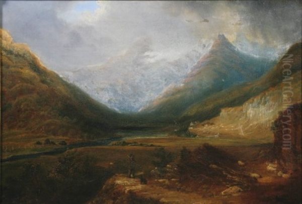 Mountain Landscape Oil Painting by Hugh Frazer