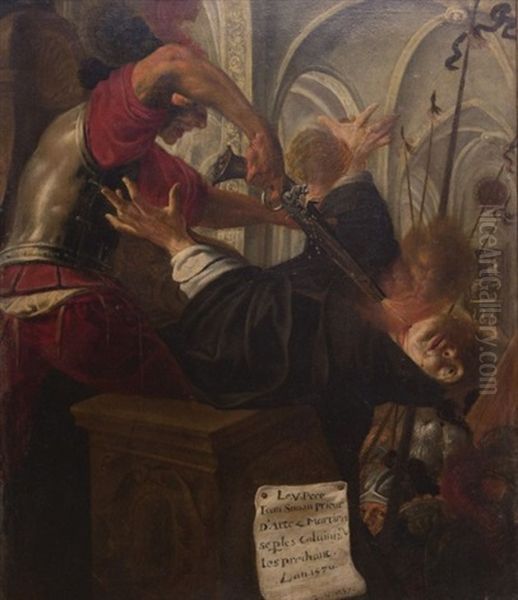 L'assassinat Du Pere Jean Simon D'artez Marini Oil Painting by Ambroise Fredeau