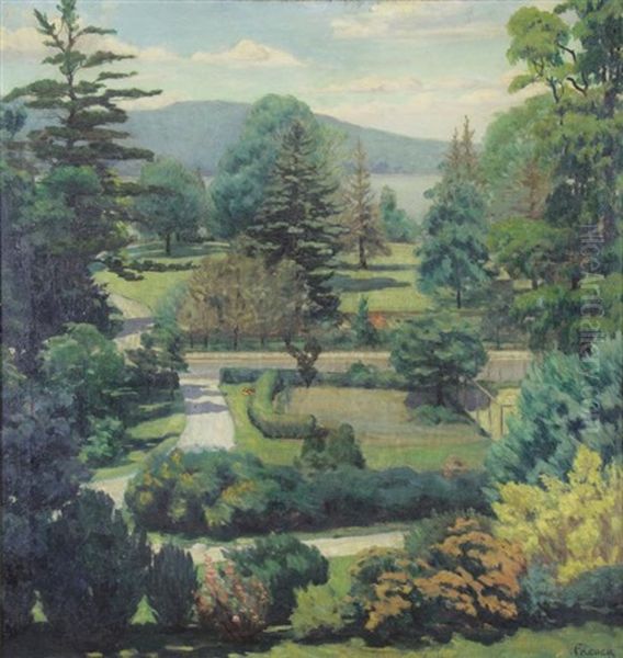 Landscape With Garden Oil Painting by Frederick Freder