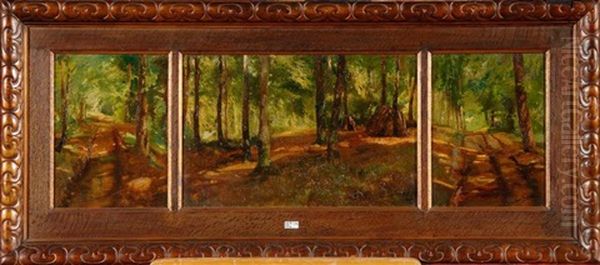 La Foret De Soignes (triptych) by Leon Frederic