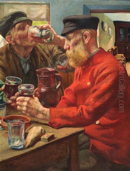 La Biere Oil Painting by Leon Frederic