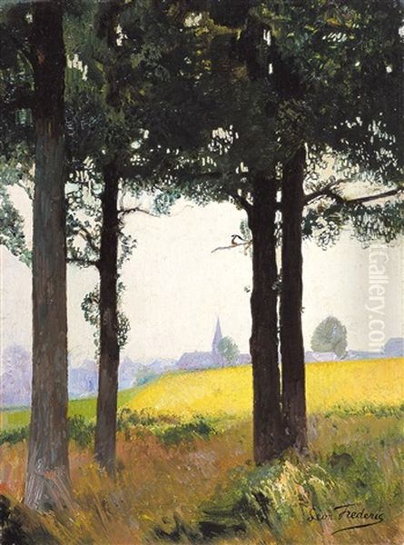 Zomerlandschap - Paysage D'ete Oil Painting by Leon Frederic