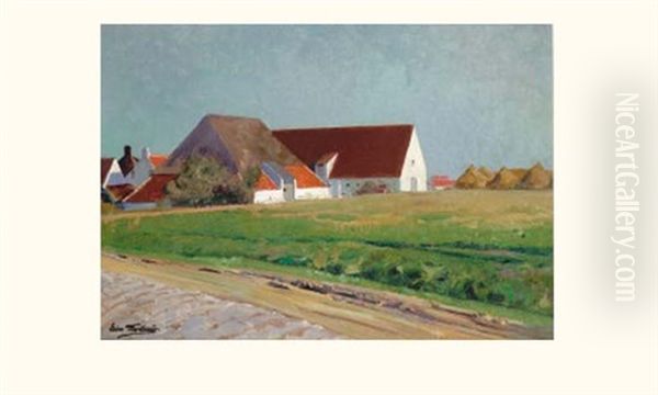 Ferme A Heyst-sur-mer Oil Painting by Leon Frederic