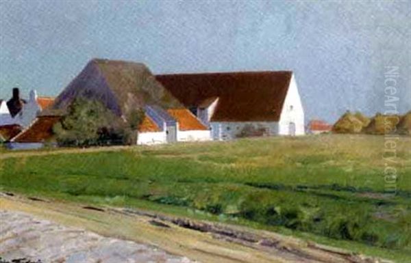 Ferme A Heyst-sur-mer Oil Painting by Leon Frederic