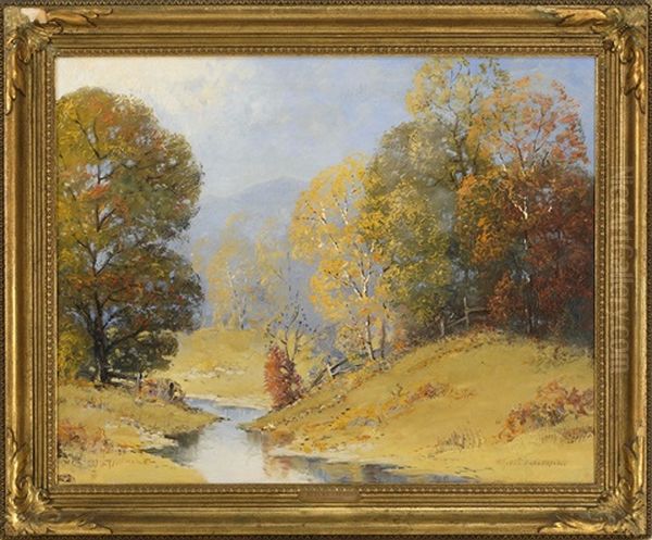 Autumnal Landscape, Possibly The Ozarks Oil Painting by Ernest Fredericks