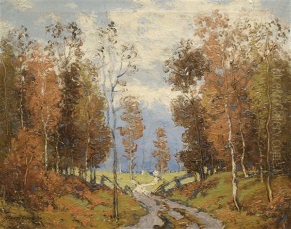 Forest Preserve - Autumn Oil Painting by Ernest Fredericks