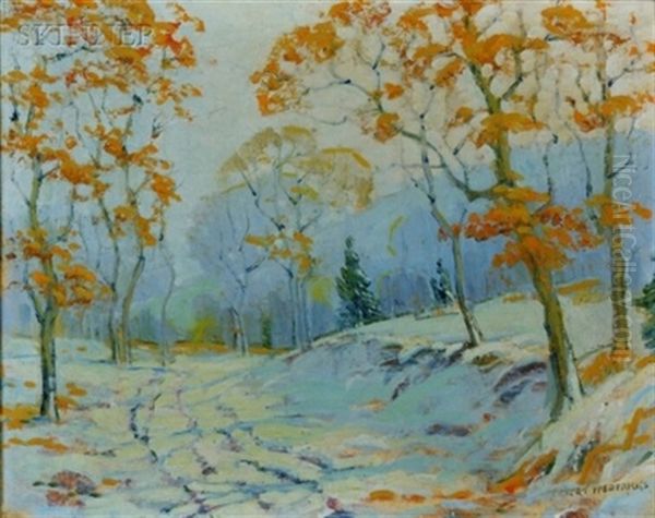 Winter View Oil Painting by Ernest Fredericks